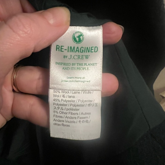 J.Crew City Coat Wool Blend Dark Forest Green Size 10 P - Picture 8 of 9